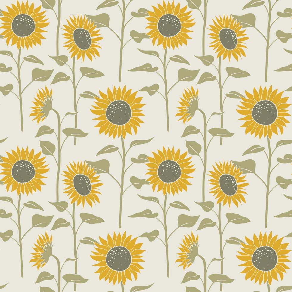 Sunflower pattern background. vector
