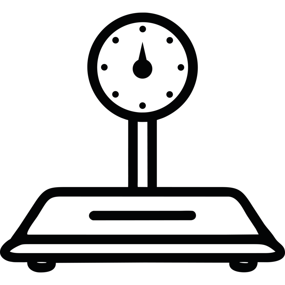 A black and white illustration of a scale png
