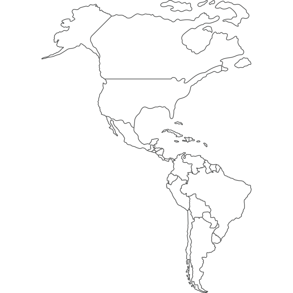 The outline of the continent of america png