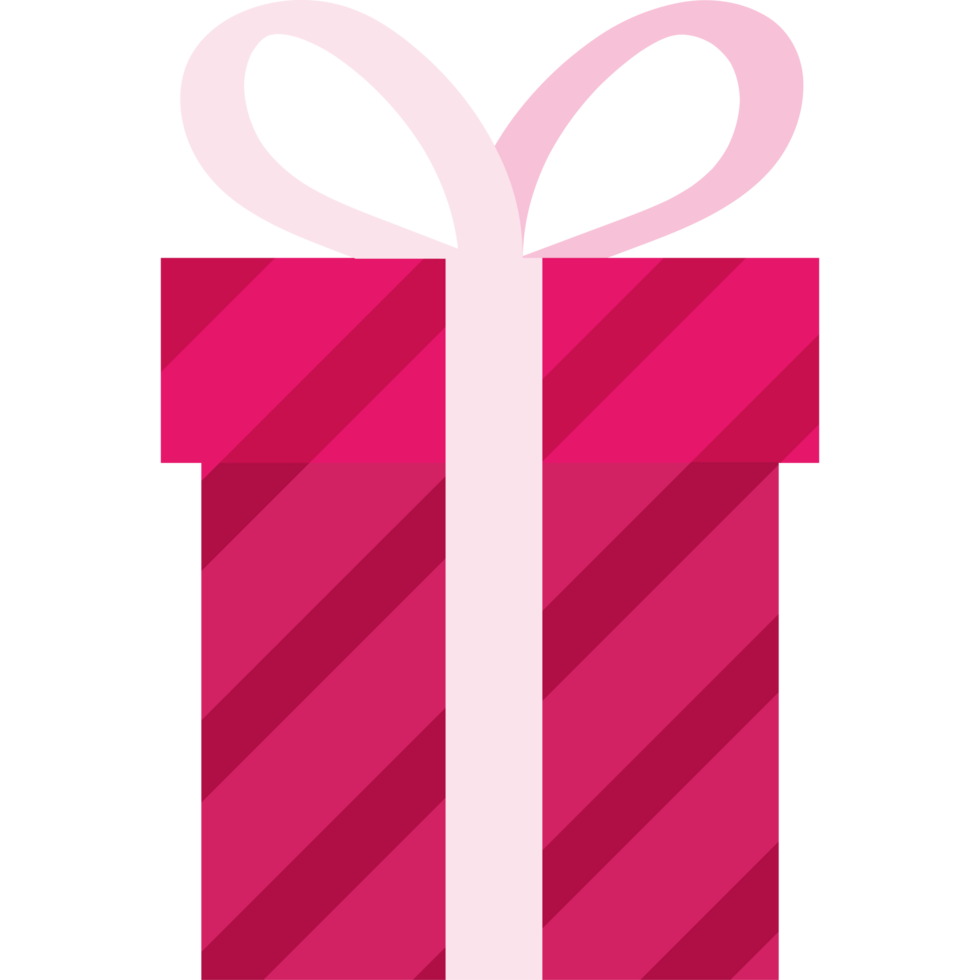 A pink gift box with a bow on it png