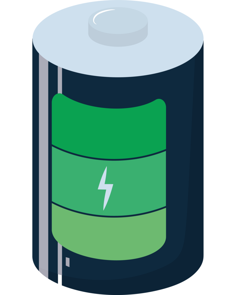 A battery with a green and white battery icon png