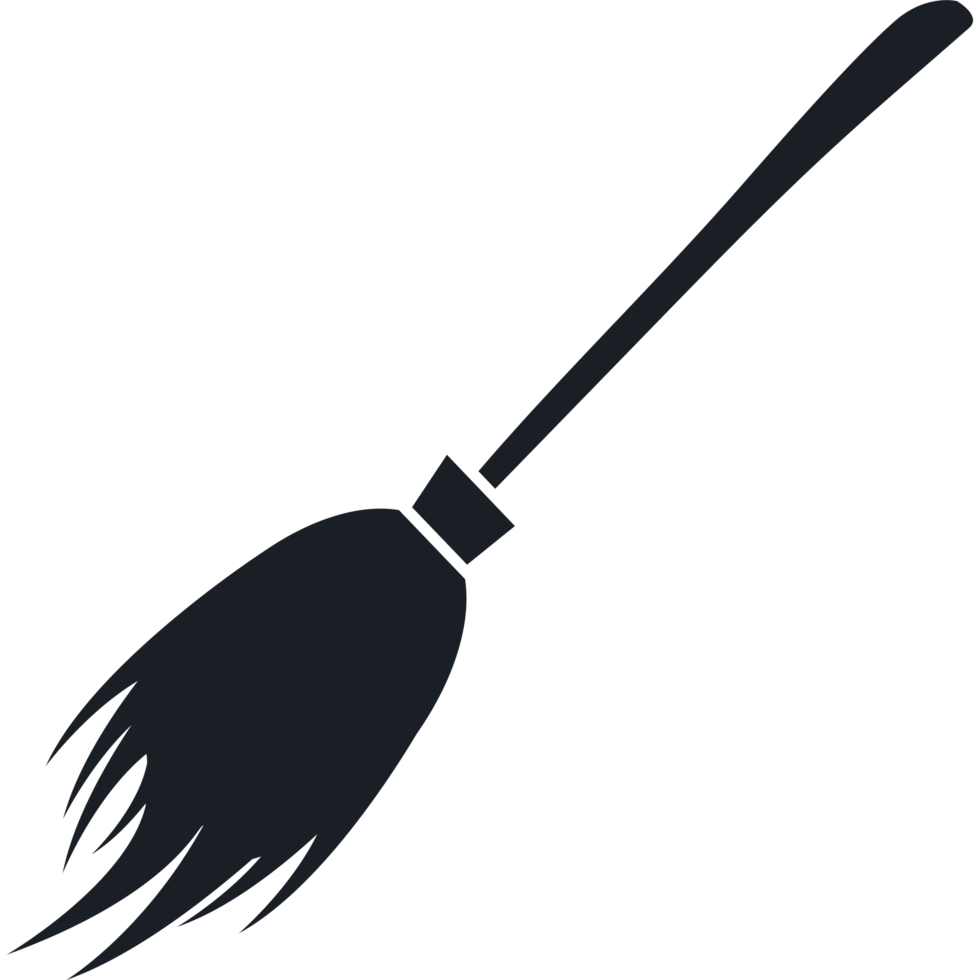 A black and white illustration of a broom png