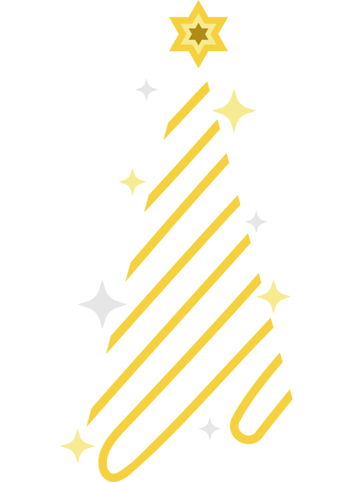 A christmas tree with gold stars and stripes png