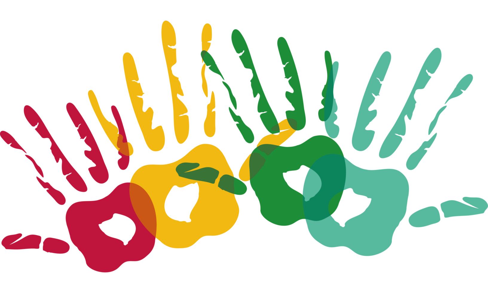 The handprints of the people of color png