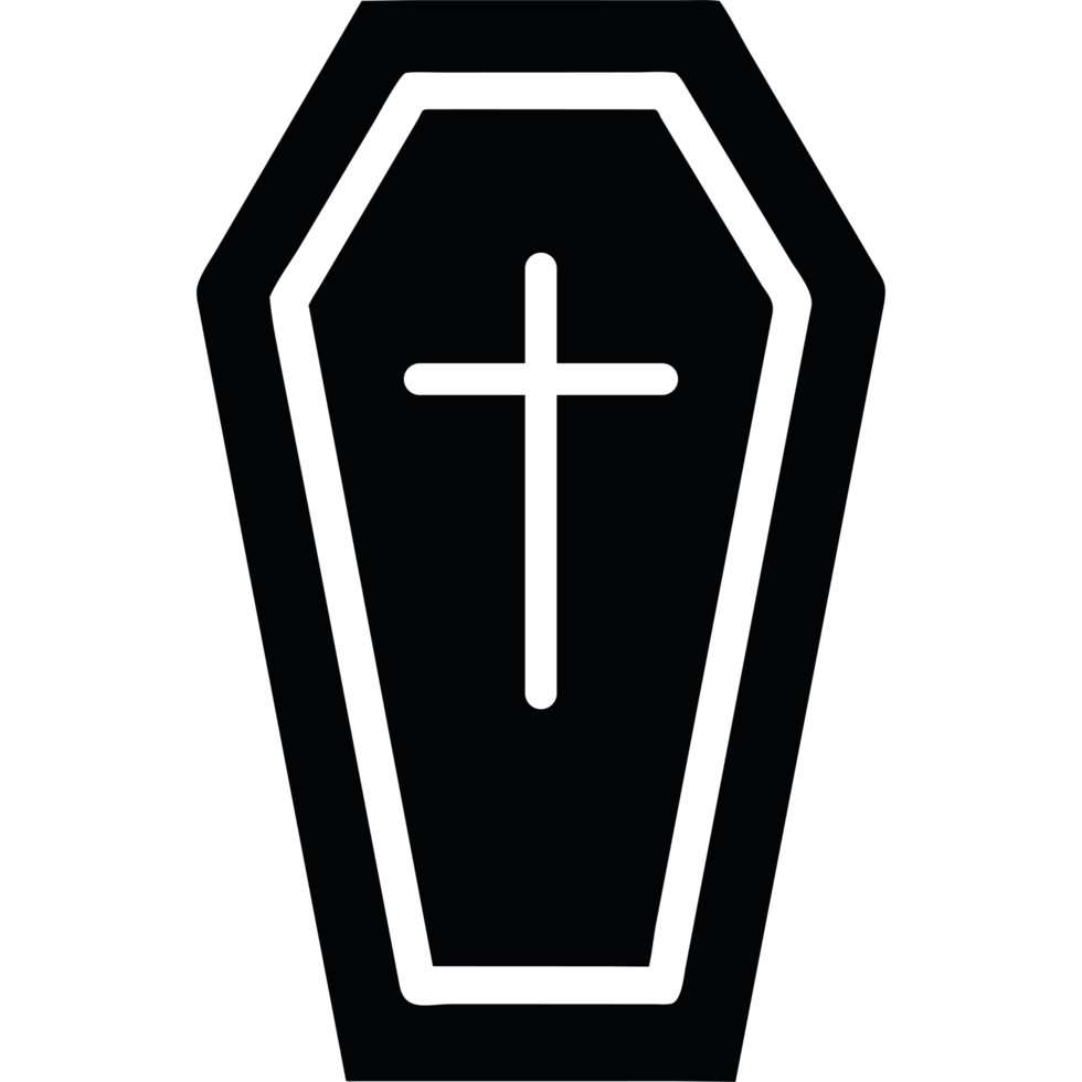 A black and white image of a coffin png