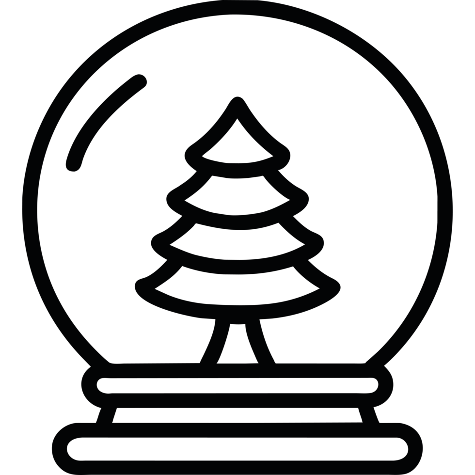 A snow globe with a christmas tree inside png
