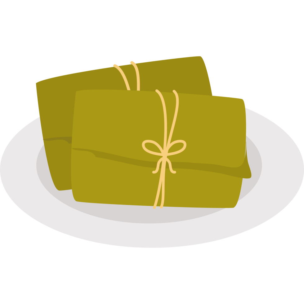 A plate with two wrapped packages on it png