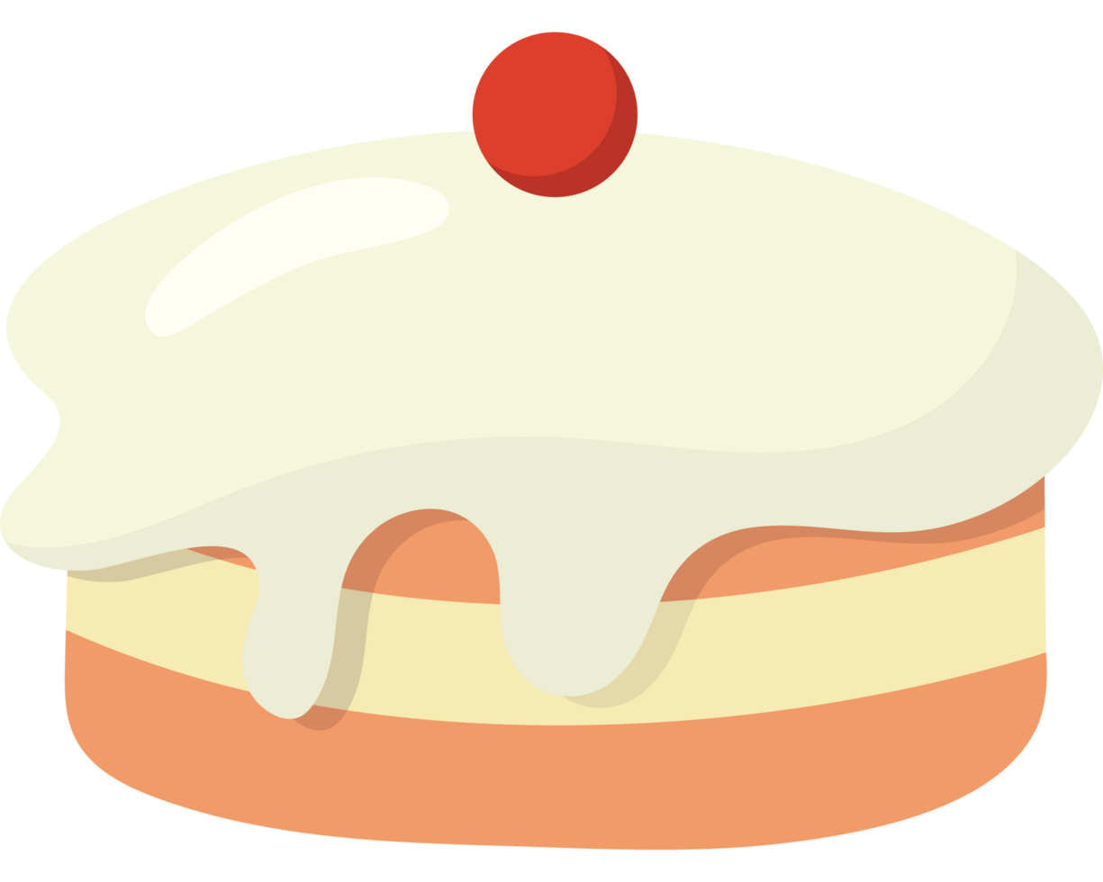 Cake icon with white icing and red cherry png