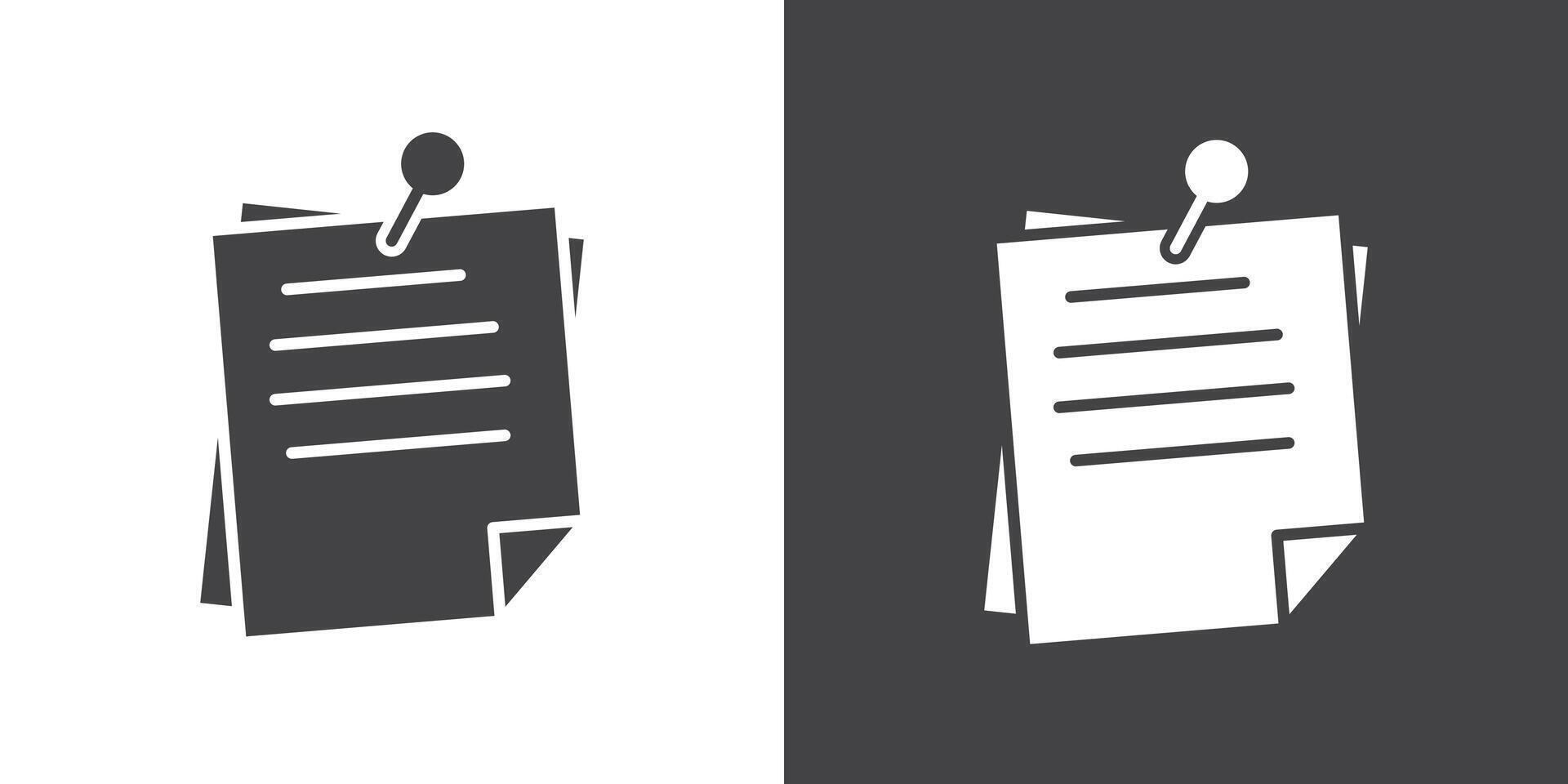 Sticky notes icon Thin line illustration set vector