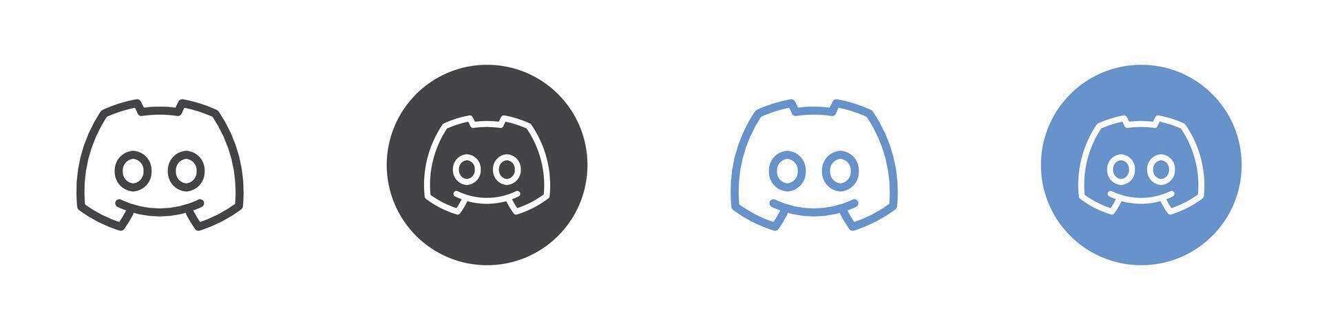 Discord icon Flat set in black and white color vector