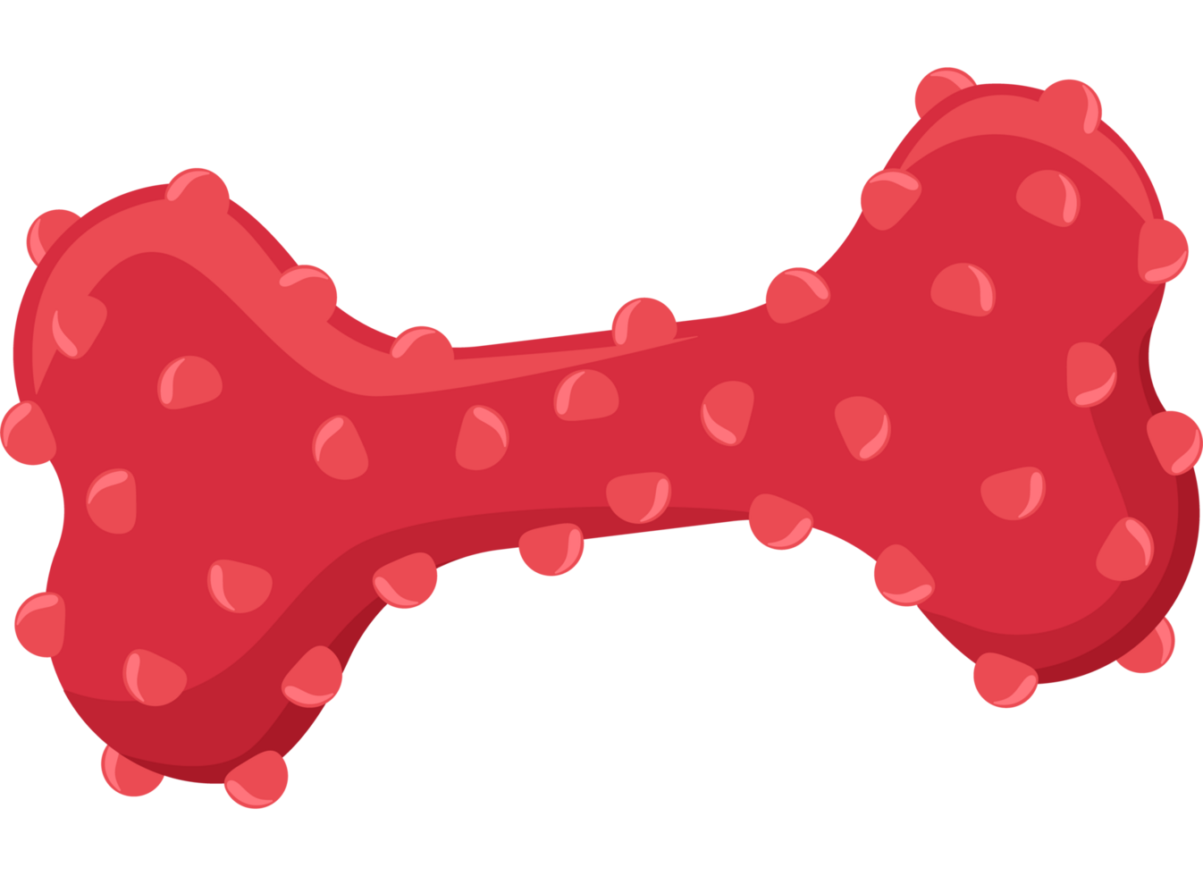 A red bone shaped object with dots on it png