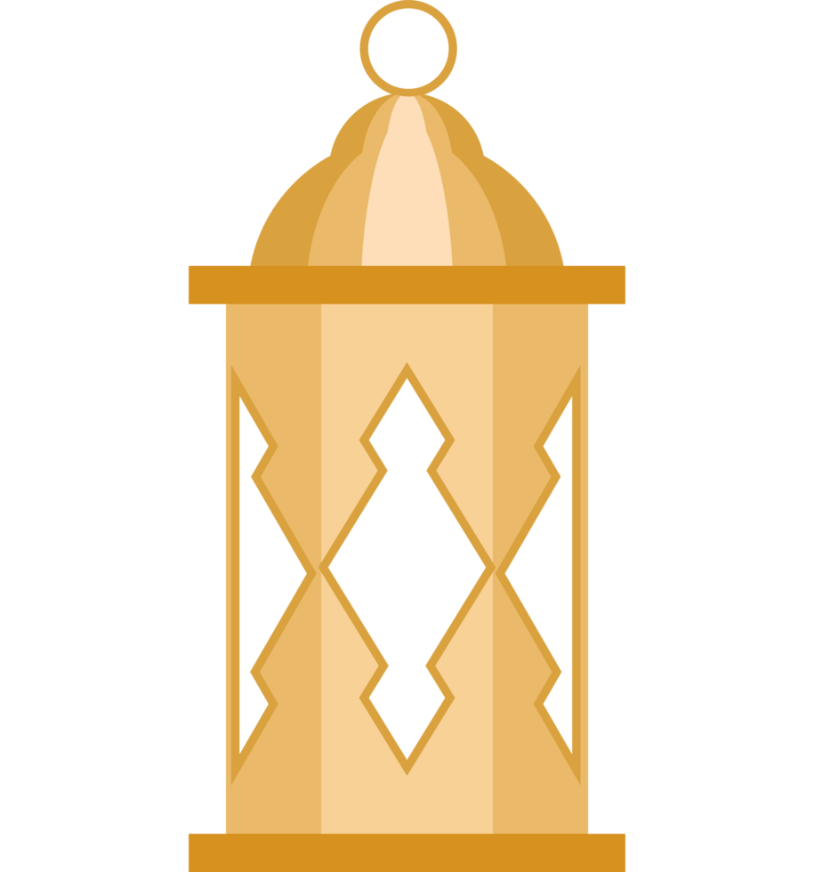An arabic lantern with a gold design png