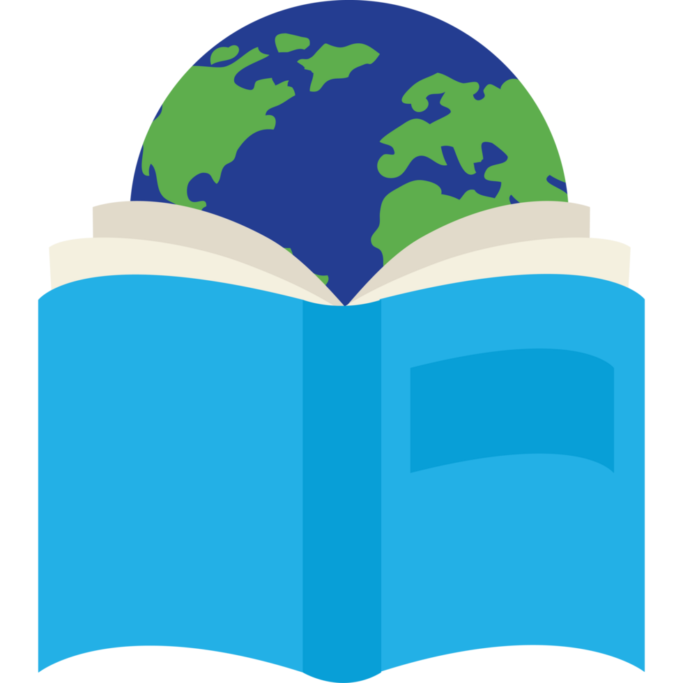 World map in an open book png
