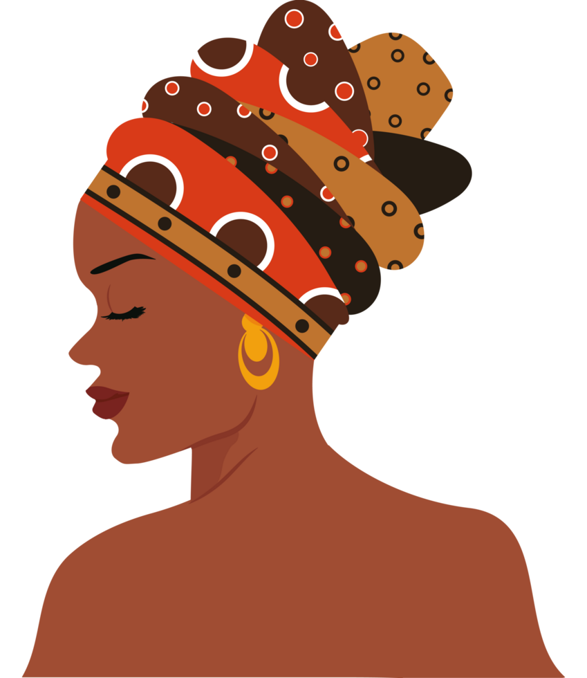 An african woman in a head wrap png