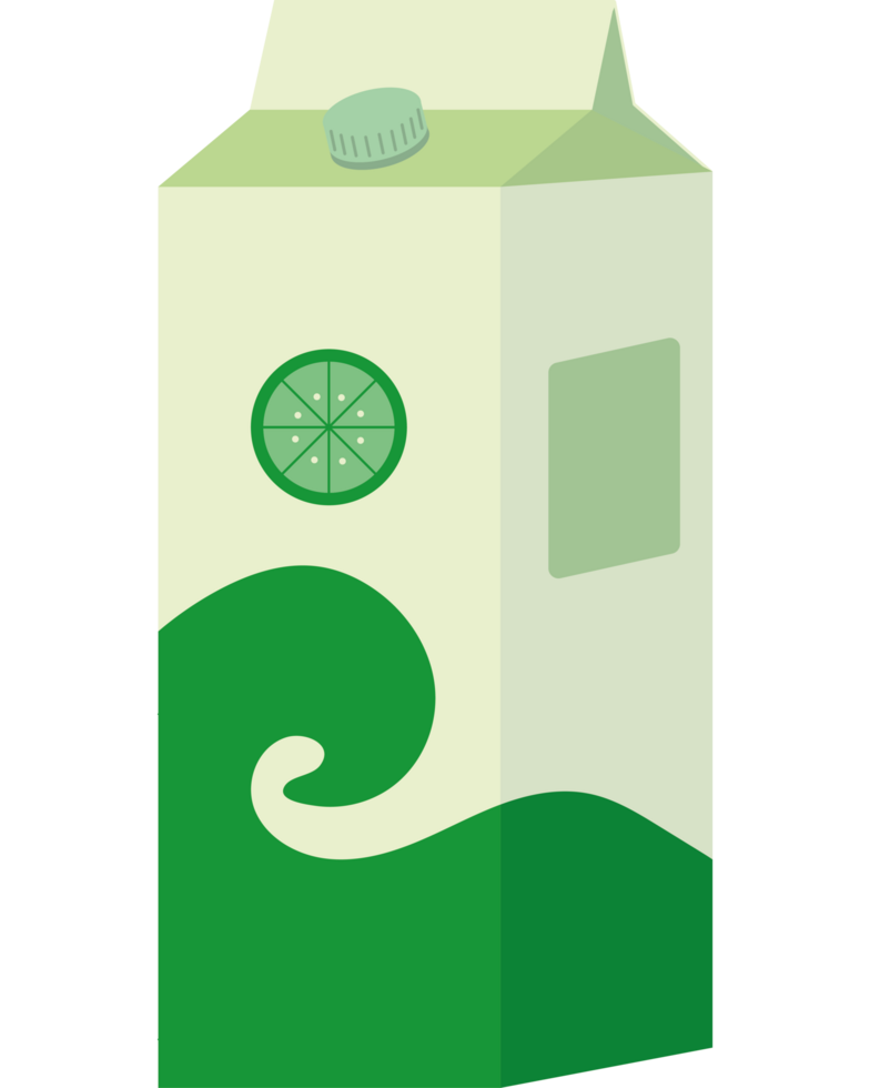 A carton of milk with a green wave png