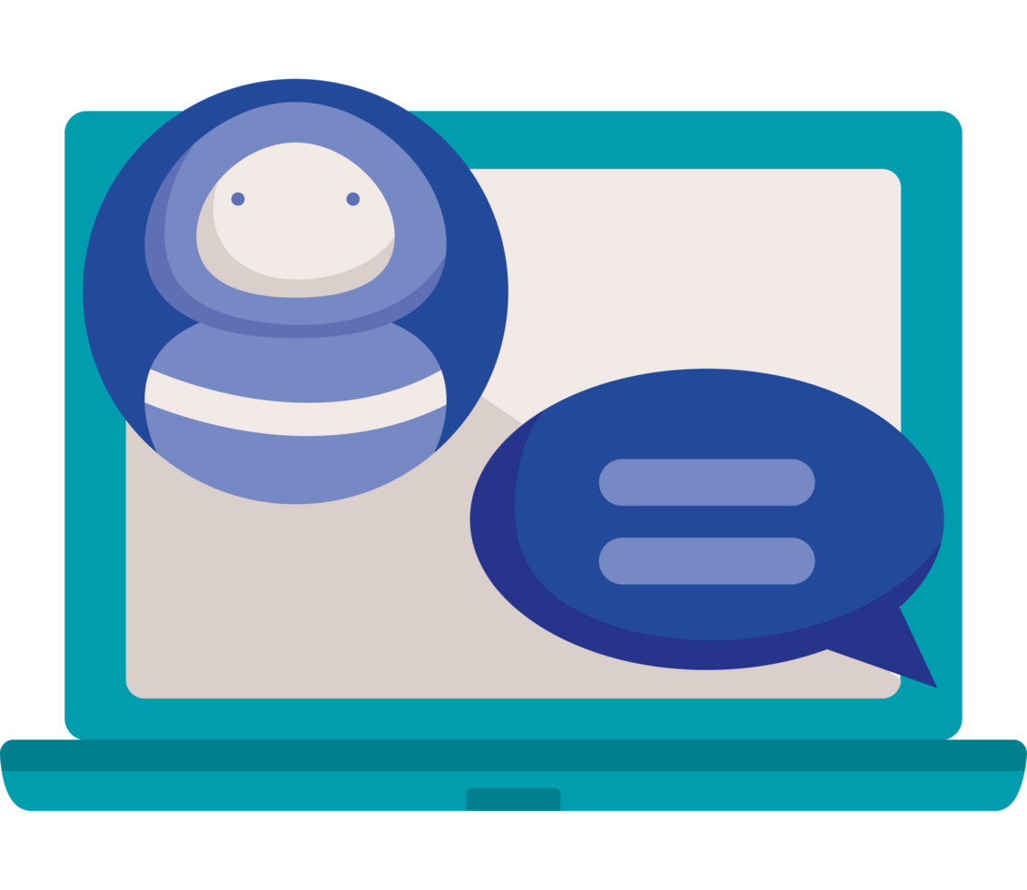 Chatbot on laptop png