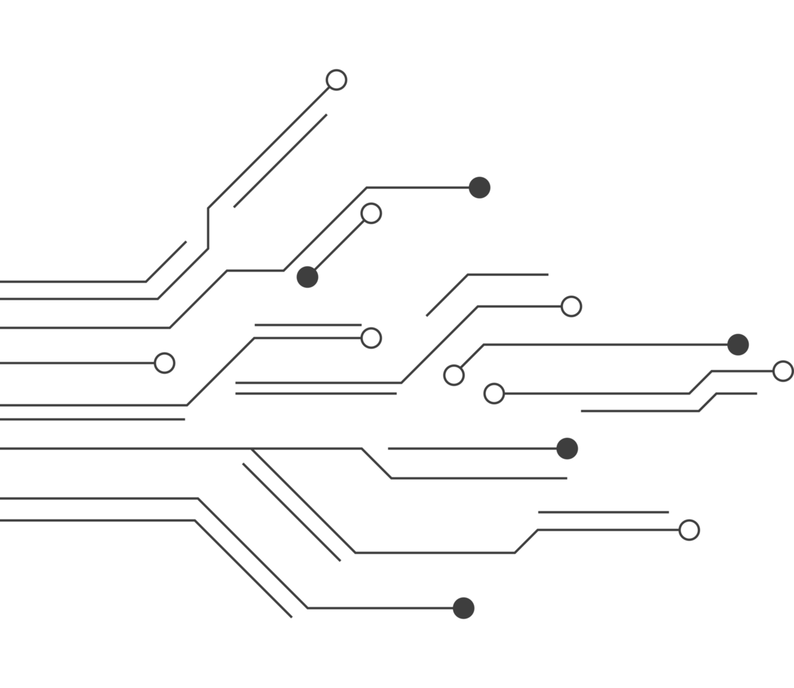 A circuit board with many lines and dots png