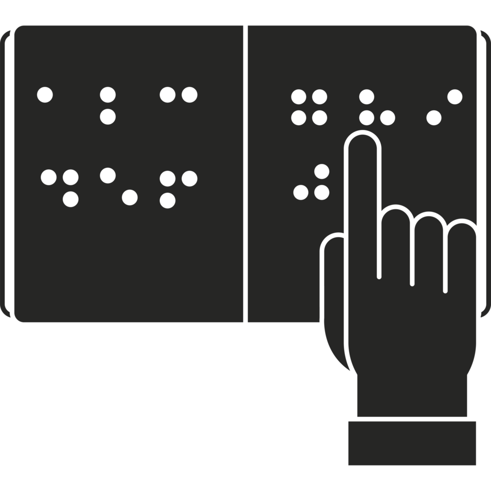 A hand pointing to a book with dots on it png