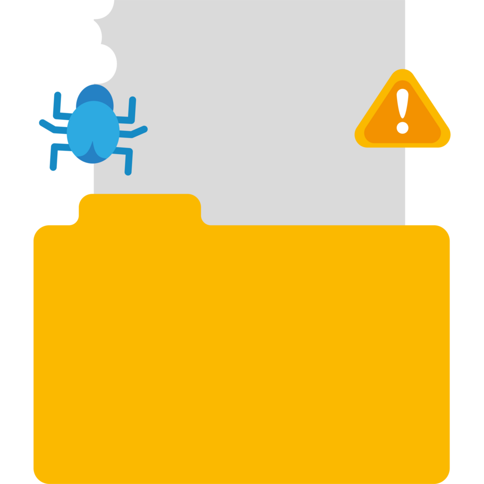 A folder with a spider and a yellow sign png