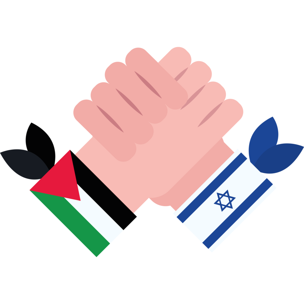 Israel and palestine - a handshake png