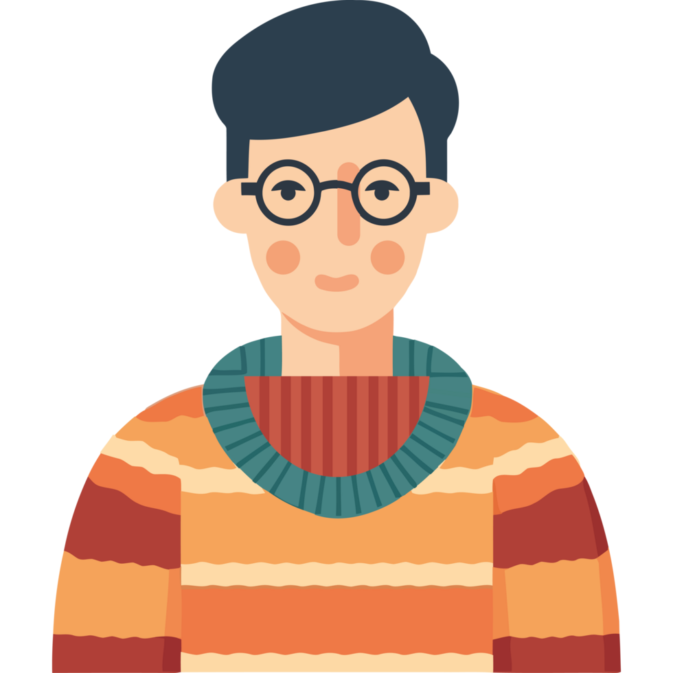 A man wearing glasses and a sweater png