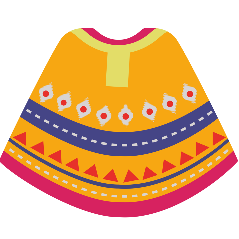 A colorful dress with a pattern on it png