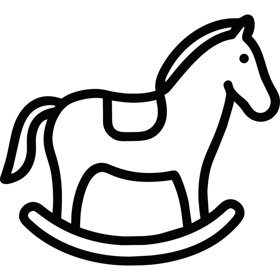 A black and white drawing of a horse png