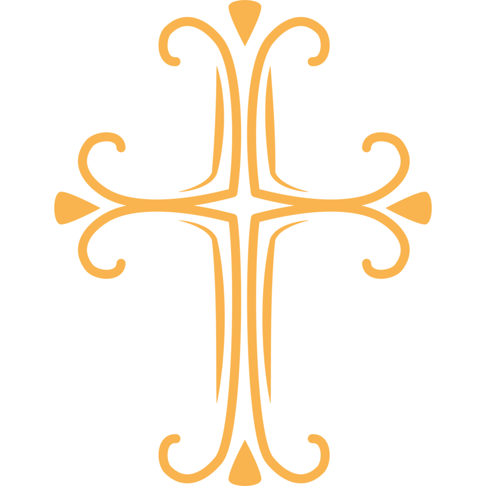 A cross with ornate designs on it png