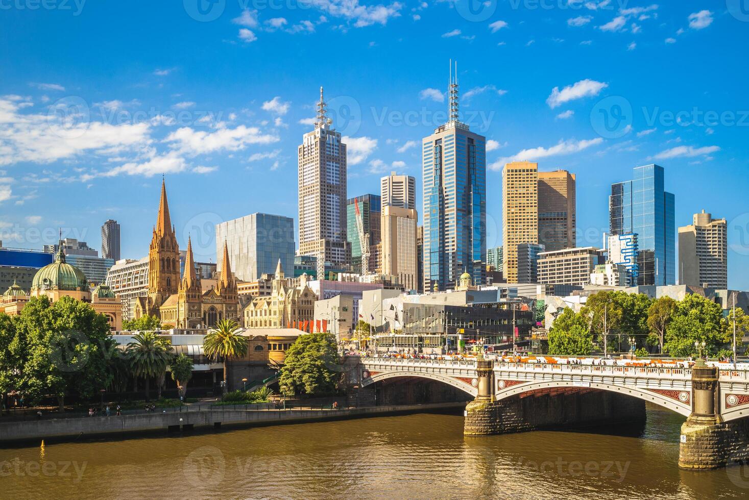 horizonte de melbourne ciudad negocio distrito, cdb, situado en victoria estado, Australia foto