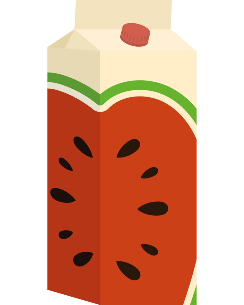 A watermelon juice box with slices of watermelon png
