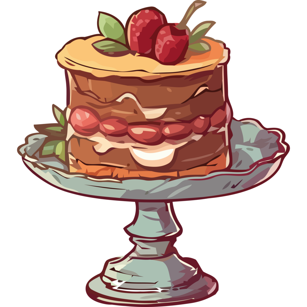 Cake with strawberries on top of it png
