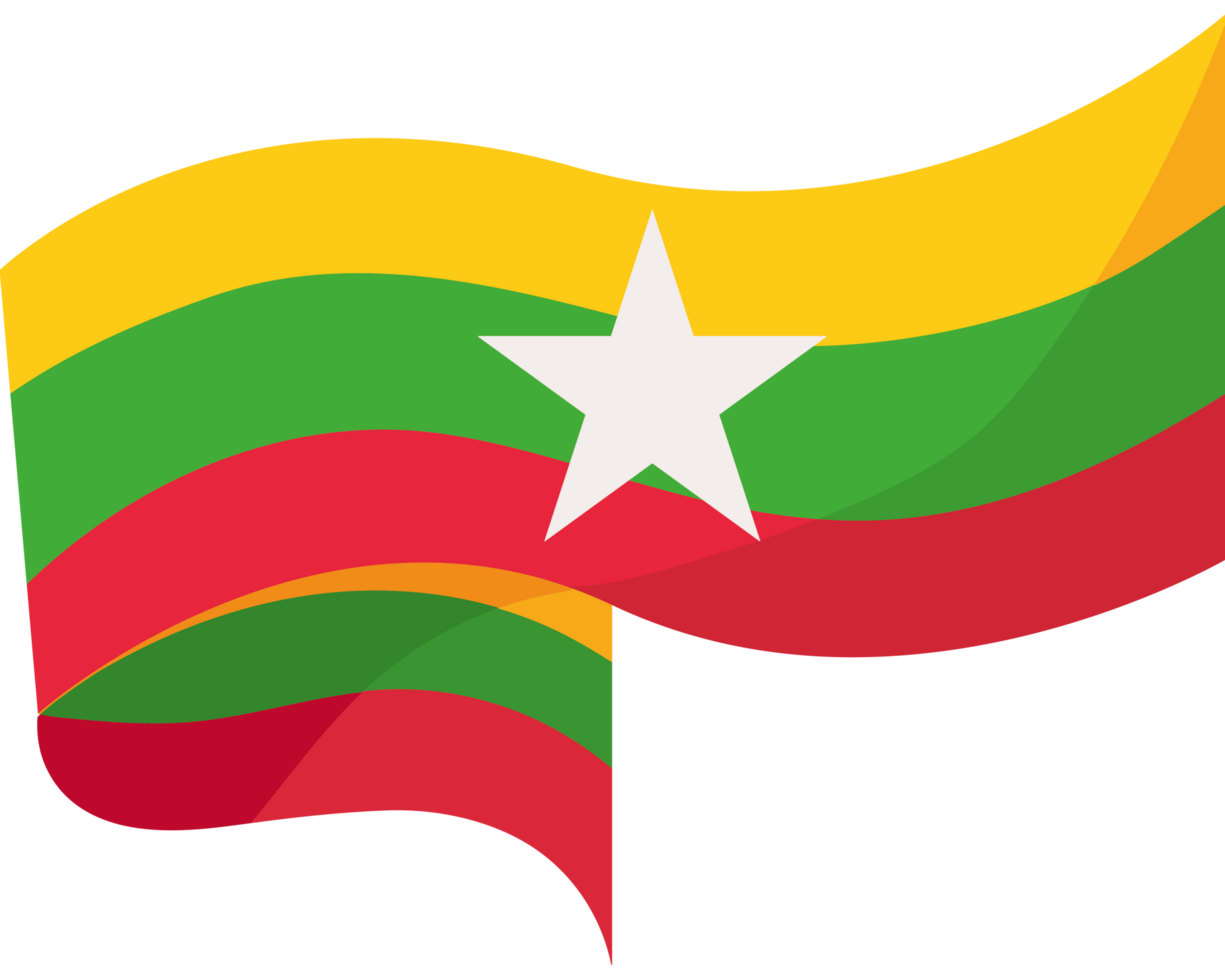 The flag of myanmar is waving in the wind png
