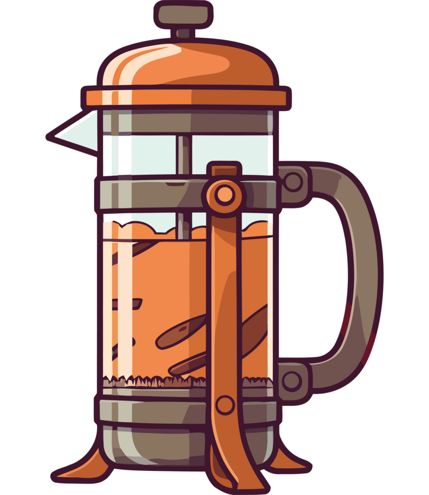 French press coffee maker icon png