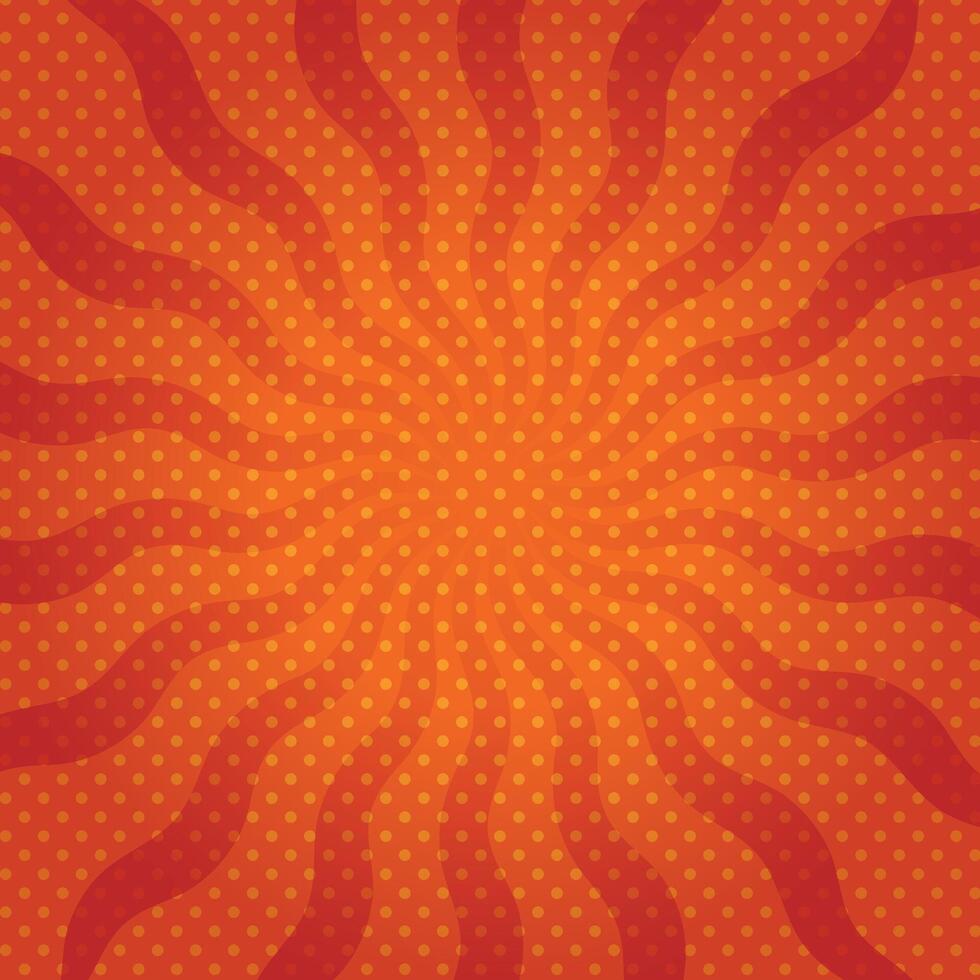 Spooky Halloween sunburst orange gradient and dotted background. illustration vector