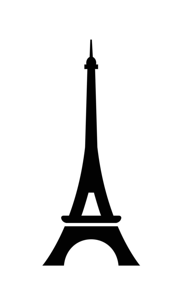 the eiffel tower is shown in black and white vector