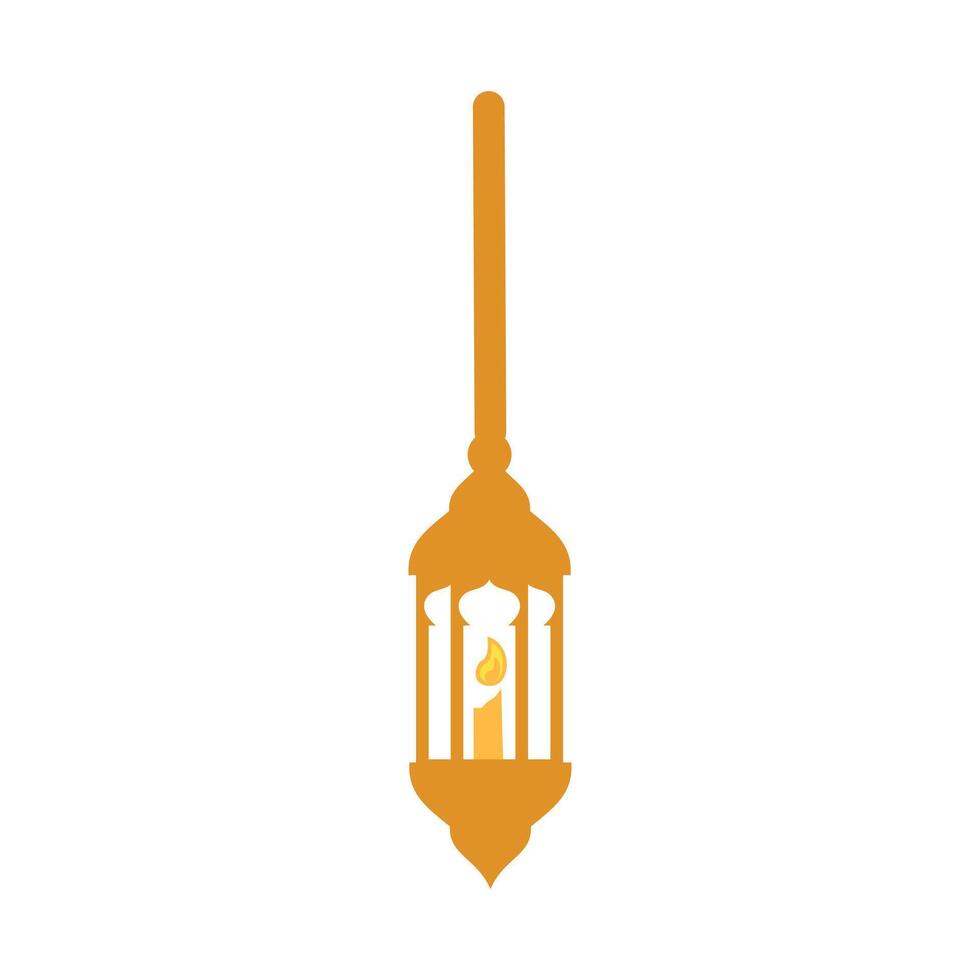 ramadan kareem lantern hanging isolated icon illustration design. Islamic religious element design. Gold colored lanterns symbolize majesty, splendor and sincerity. vector