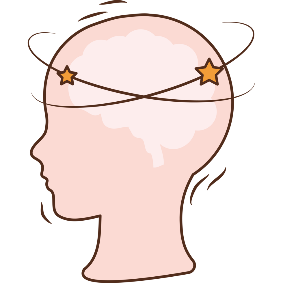 A cartoon head with stars on it png