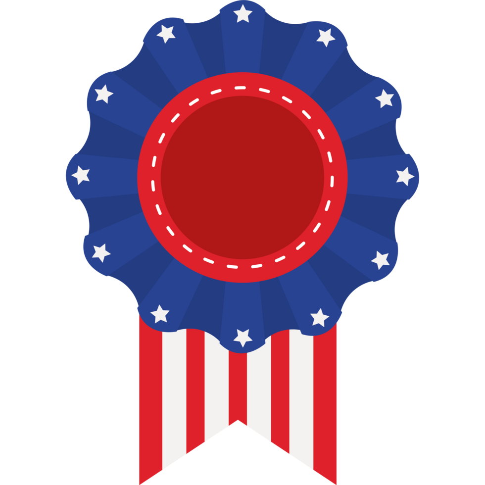 A red, white and blue ribbon with an american flag png