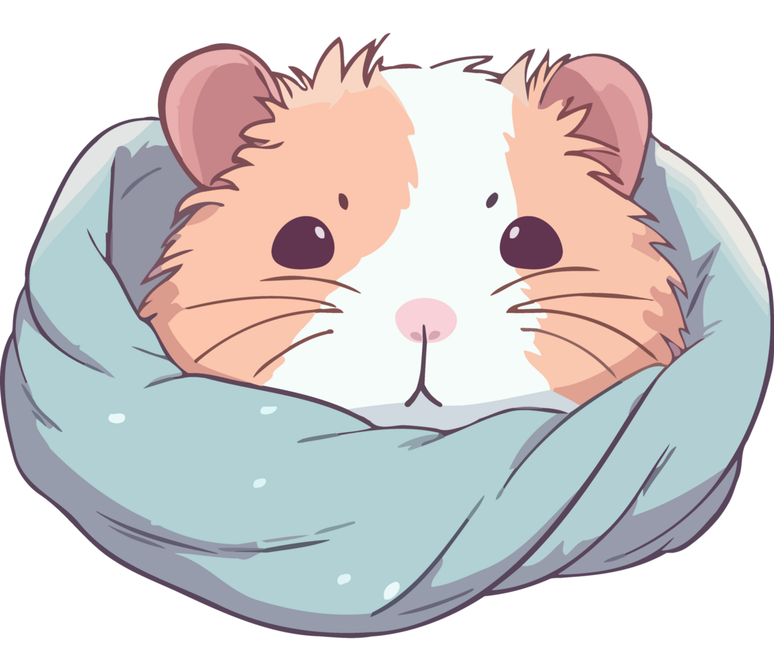 A hamster wrapped in a blanket png