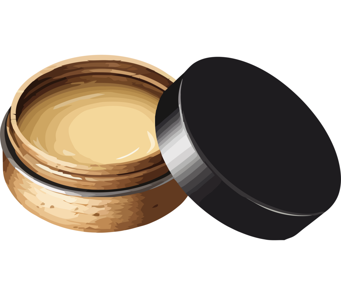 An open jar of cream with a lid png
