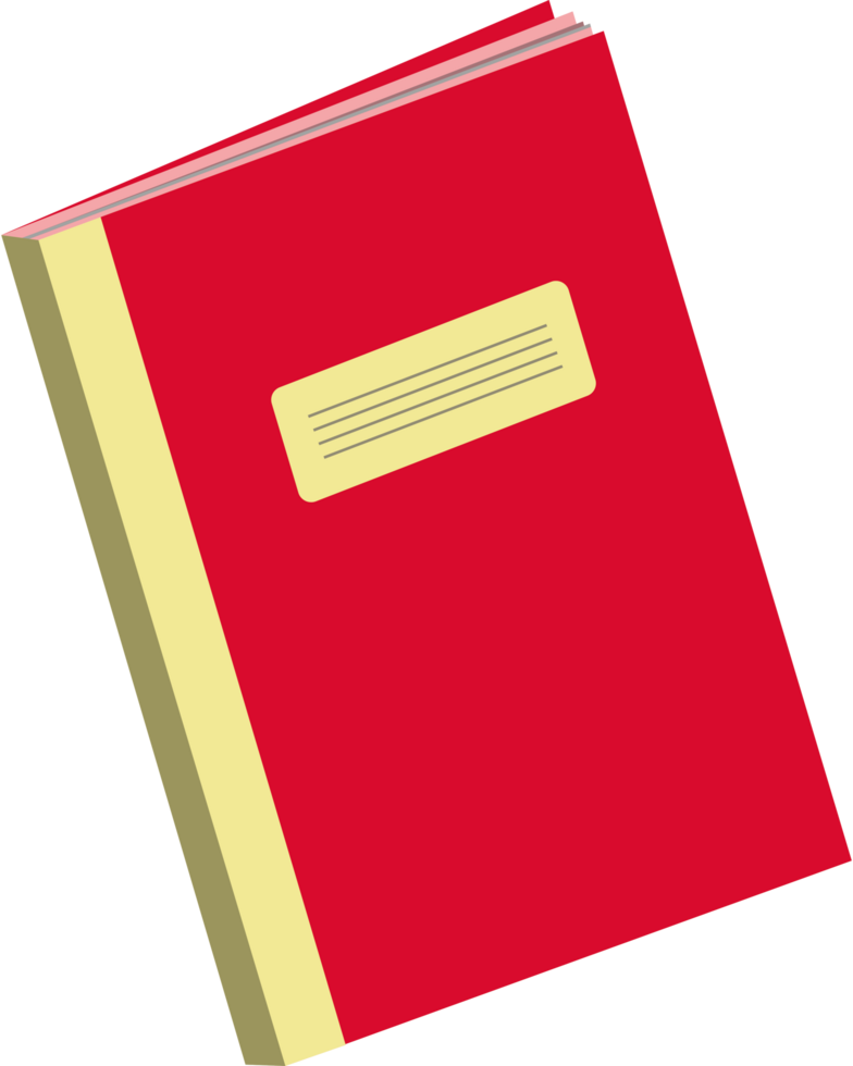 A red book with a yellow border png