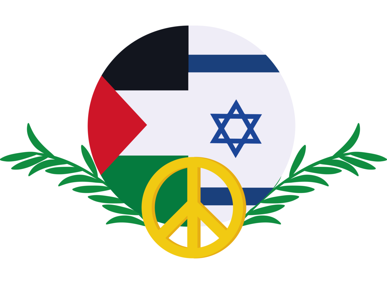 Israeli flag and peace sign png