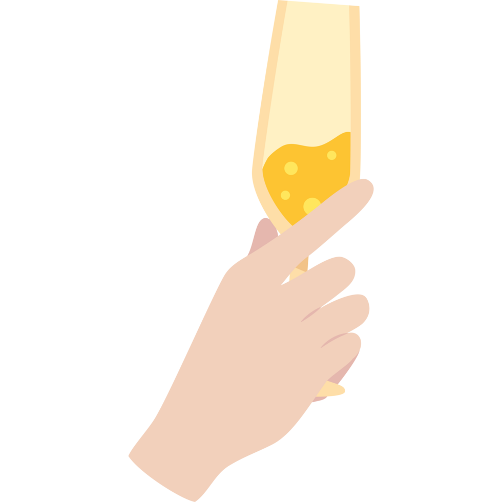 en hand innehav en glas av champagne png