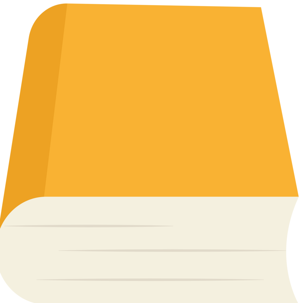 A yellow book with a white border png