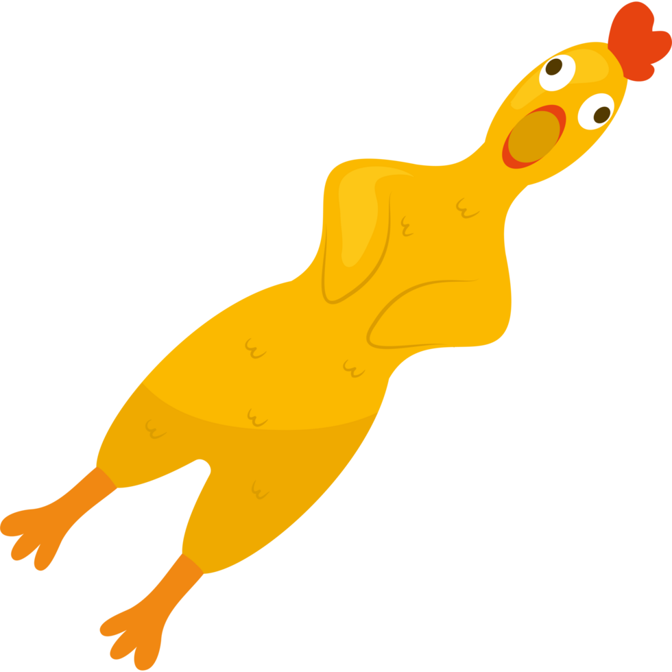 A cartoon chicken lying on its back png