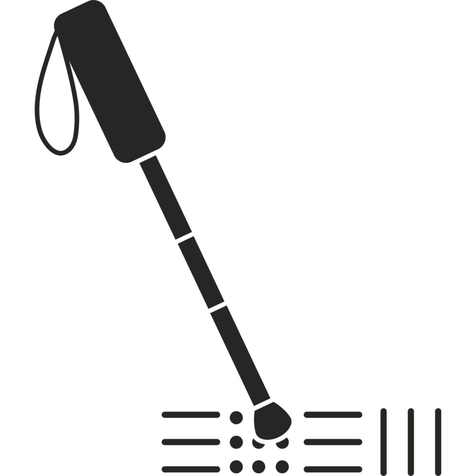 A black and white illustration of a stick with a golf ball png