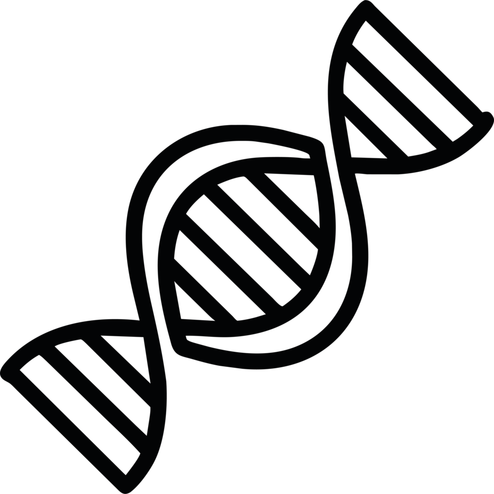 A black and white image of a dna strand png