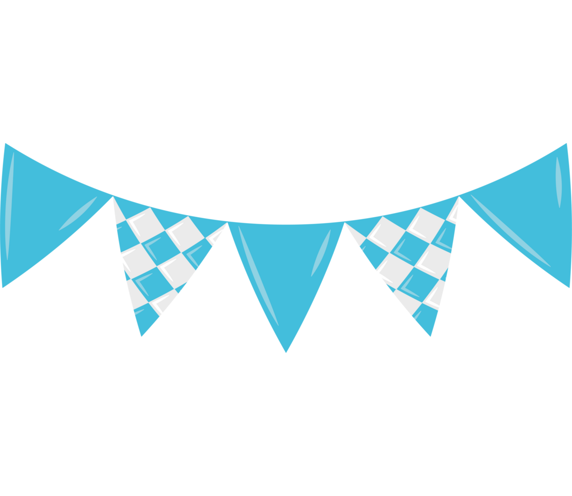 Blue and white checkered bunting flags png