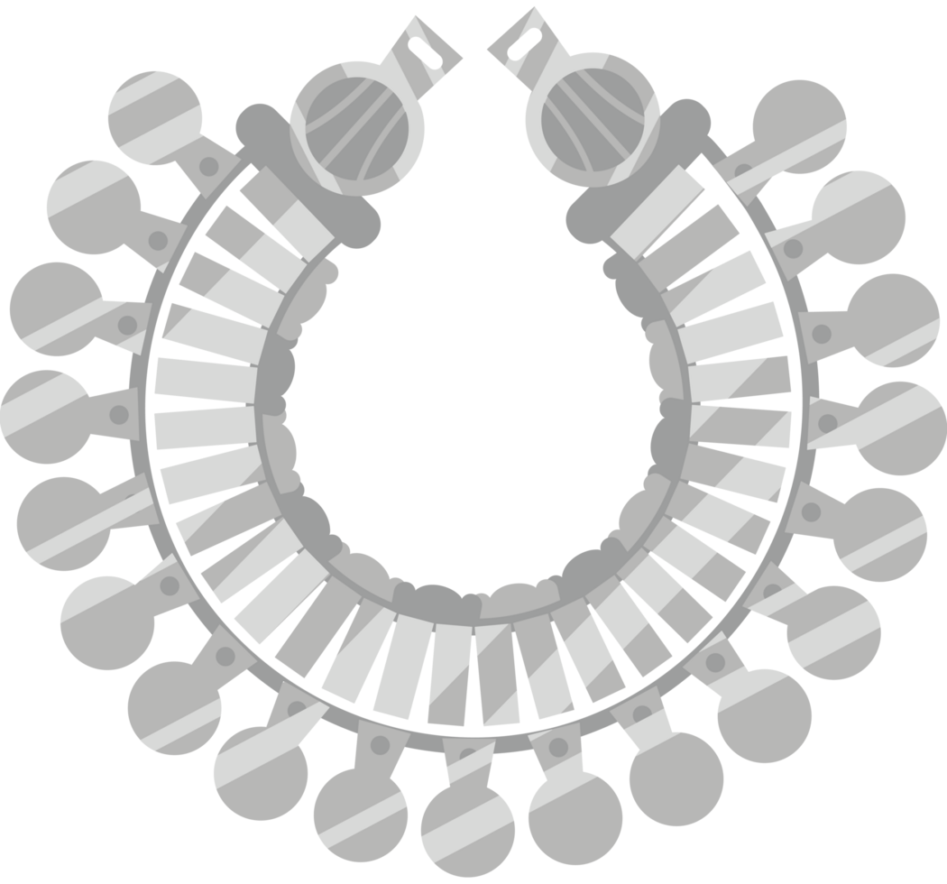 An illustration of a necklace with a circle in the middle png
