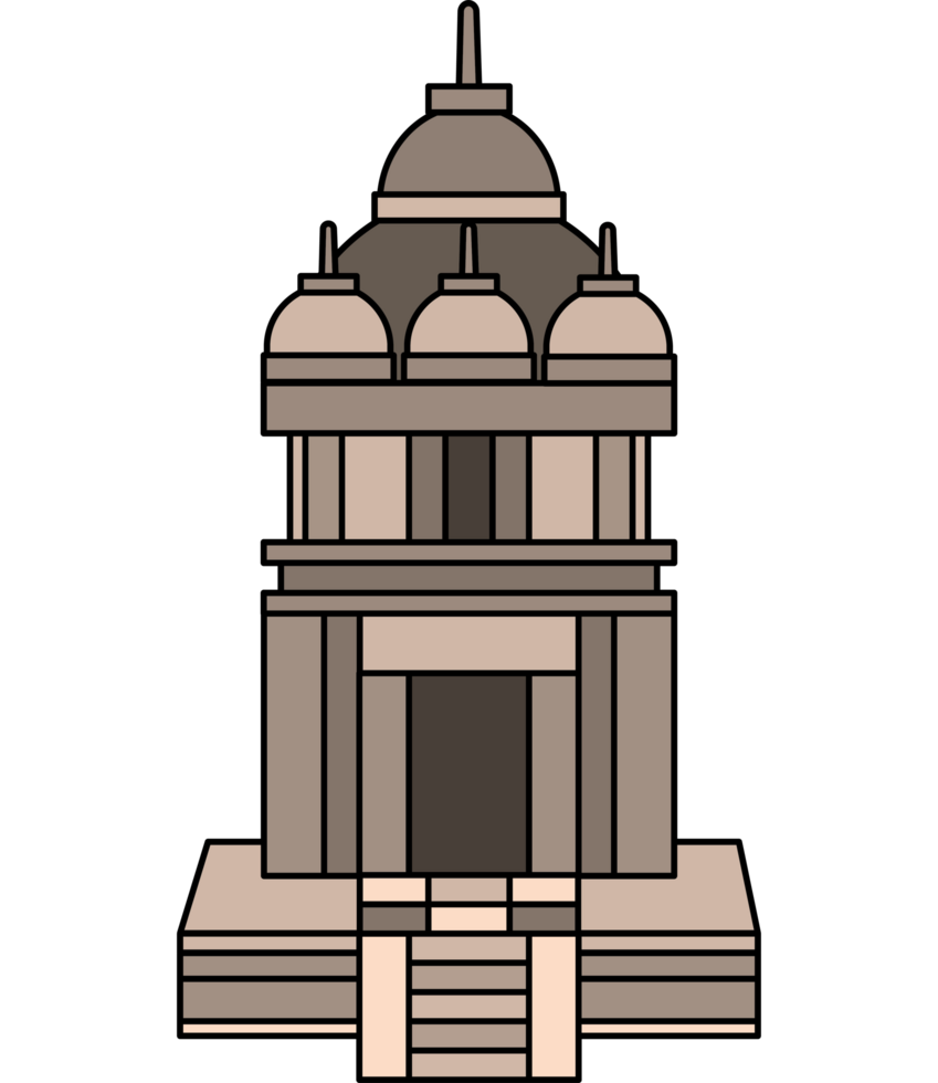 A temple with a dome on top of it png